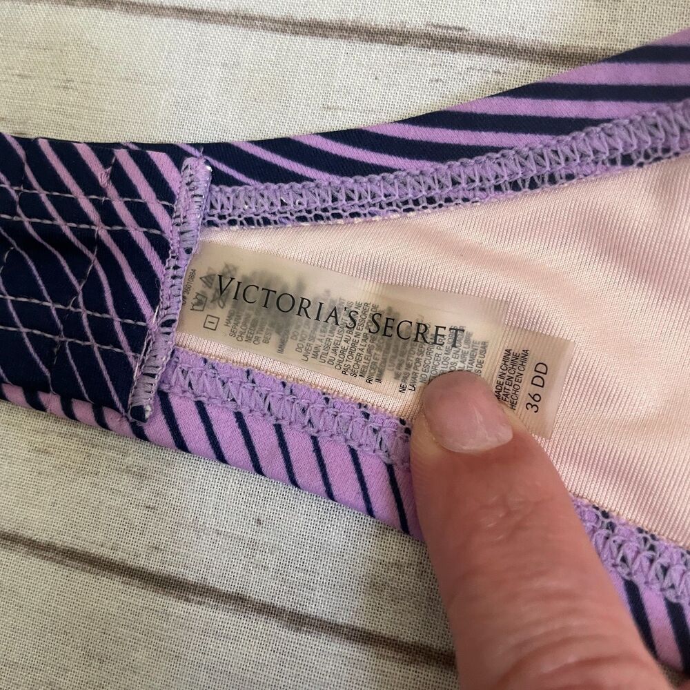 Victoria’s Secret Swimsuit Bikini 2 Piece Set Multicolor Striped Size 36DD/M - Picture 6 of 11